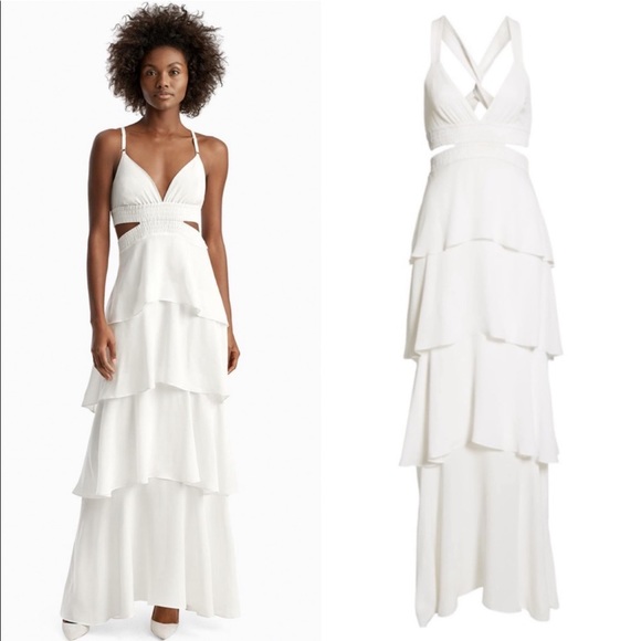 A.L.C. Dresses & Skirts - A.L.C. Lita Tiered Ruffle Maxi Dress in Eggshell Size 14 NWT